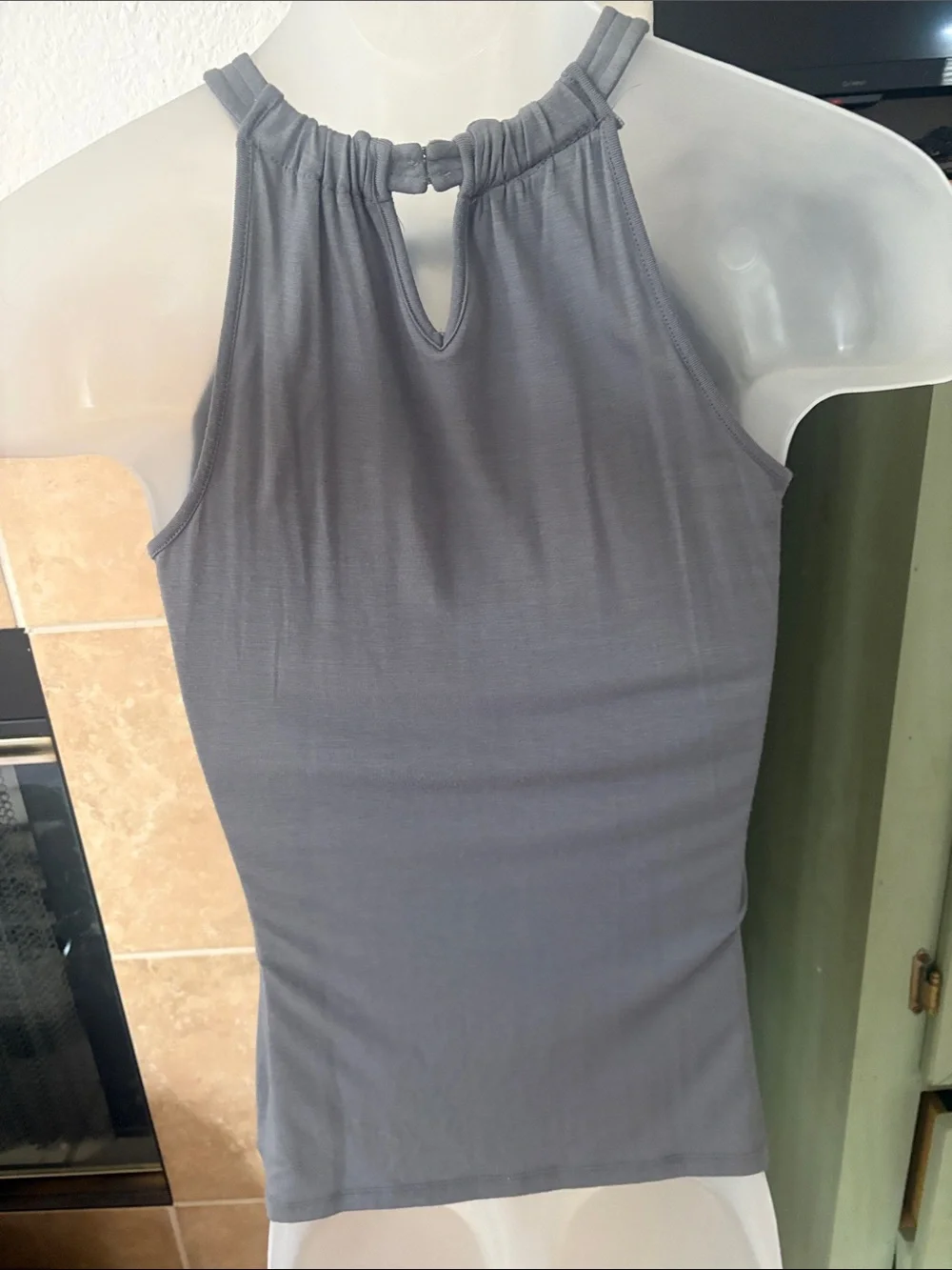INC International Concepts Silver Sequin Halter Tank Top - Picture 2 of 5